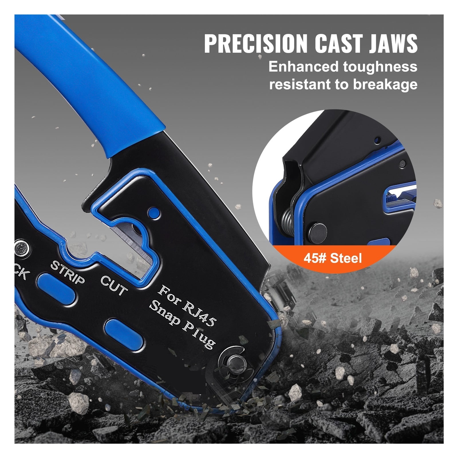 Crimping Tool RJ45/Cat5e/Cat6/Cat6a Ethernet Crimper Crimp Pliers For 8-Pin Modular Plugs, With Mini Wire Stripper ,Professional Tools