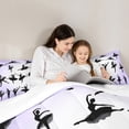 thumbnail image 5 of jejeloiu Ballet Girls Bedding Comforter Set,Ballerina Silhouette Twin Comforter Sets,Purple White Black Bedding Set For Girls,Lightweight Room Decor,2pcs, 5 of 8