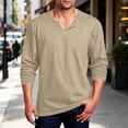 thumbnail image 2 of Mens Athlete Tops Long Sleeve Shirts for Men V Neck Solid Color Breathable Pullover Shirts Stylish Notched Loose Casual Workout Shirts For Gym Running, 2 of 6