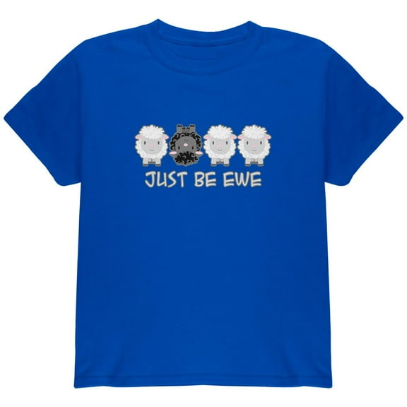 Just Be You Ewe Black Sheep Youth T Shirt Royal YXL
