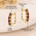 thumbnail image 5 of Red Garnet  925 Sterling Silver 14K Yellow Gold Plated Hoops Hoop Earrings for Women Jewelry Ct 1.44 Birthday Gifts for Women, 5 of 8