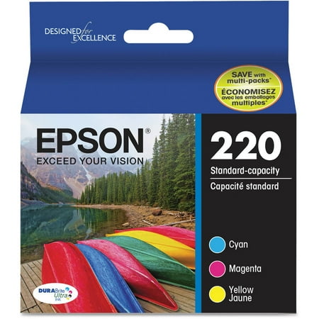Epson 220 C/M/Y 3pk Ink Cartridges - Cyan, Magenta, Yellow (T220520)