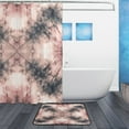 thumbnail image 2 of Bathroom Sets Curtain and Rug Sets 23.6x15.7 in Non-Slip Mat and 66x72 in Shower Curtain for Home Bath Dcor Soft Pink Tie-dye Pattern, 2 of 7