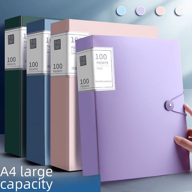 Carpeta de datos A4, transparente, para guardar documentos de examen, bolsa para clasificar archivos, clip para libros de colección de oficina