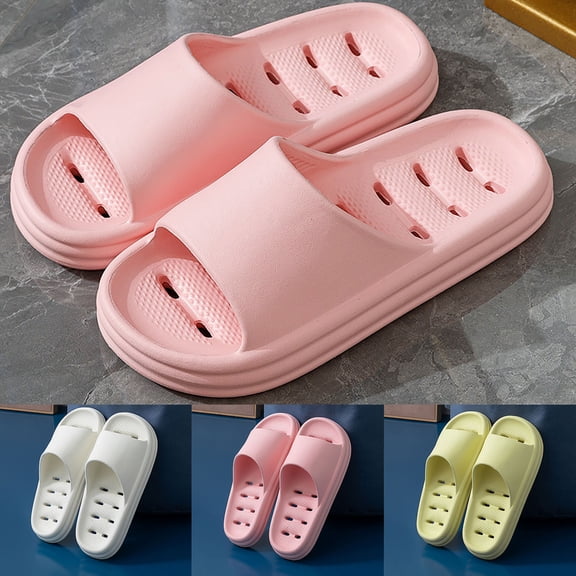 Bovxnpu Shower Shoes for Women House Shower Slippers, Women's Fashionable Leisure Hotel Bathroom Home Indoor Odor Bathroom Leaking Slippers Slide Slippers for Bathroom Beach Sandals