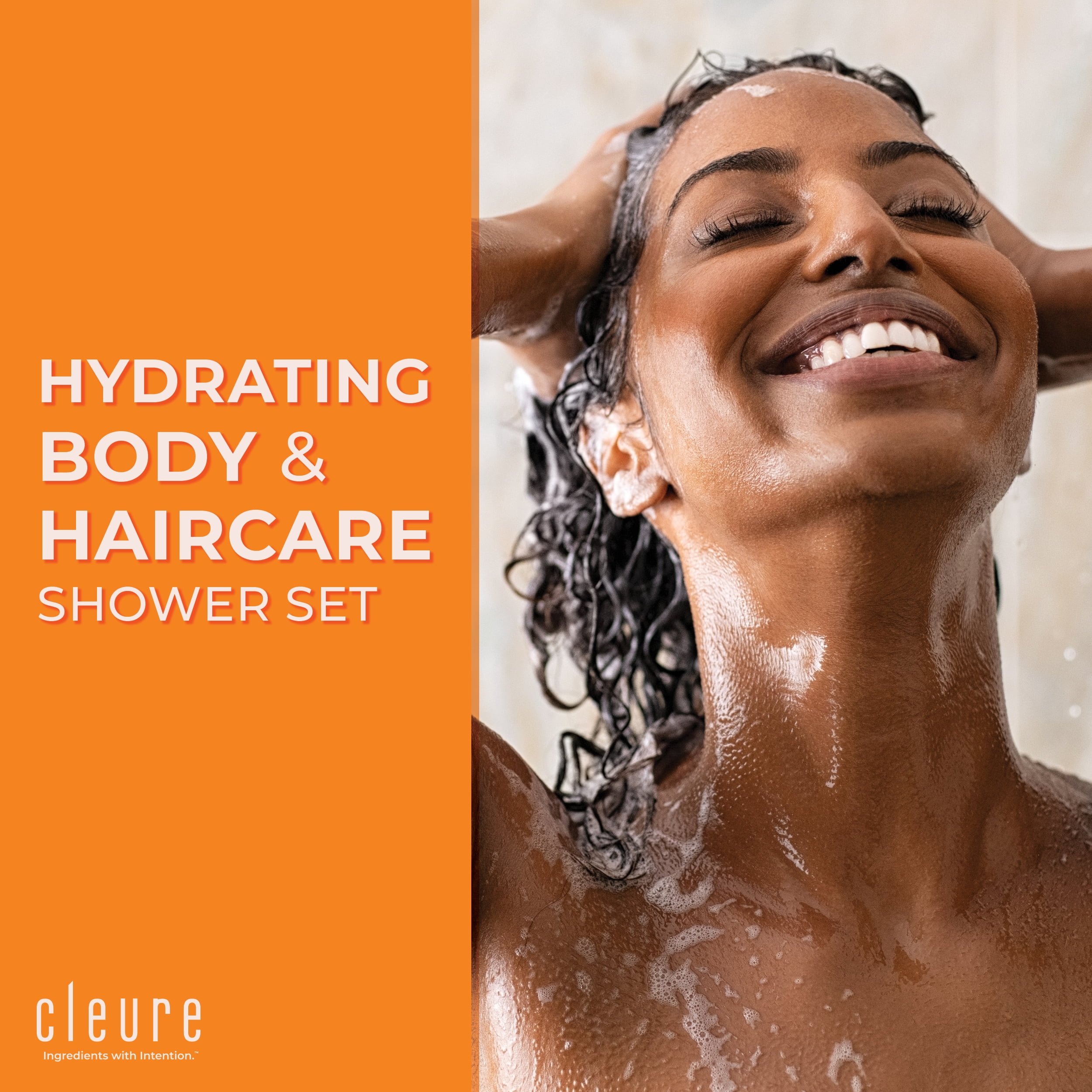 Cleure Fragrance-Free Shower Set – Hypoallergenic Face & Body Wash, Shampoo & Conditioner for Sensitive Skin, 3-Pack (12 fl oz Each)