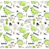 Green Dinosaur Wrapping Paper Birthday Gift, Folded Flat 30 x 20 Inch, 3 Sheets