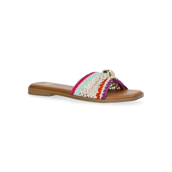 Madden NYC Women's Crochet Slide Sandals