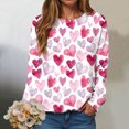 thumbnail image 2 of vigerkar Valentine Sweatshirts for Women Crewneck Long Sleeve Loose Fit Tops (Hot Pink, XXL), 2 of 9
