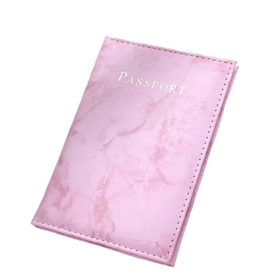 Marble Grain ID Document Credit Card PU Leather Airplane Check-in Passport Protective Cover Passport Holder PU Card Case Travel Accessories PINK