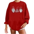 thumbnail image 4 of Scyoekwg Christmas Sweatshirts for Women Christmas Dwarf Printed Shirts Raglan Sleeve Patchwork Autumn Oversized Loose Fit Round Neck Long Sleeve Sweatshirts Casual Pullover #Q=Red XXL(12), 4 of 7