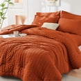 thumbnail image 1 of Juego de edredón HYMOKEGE Burnt Orange Queen, 7 piezas, 1 of 8