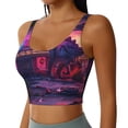 thumbnail image 2 of Fotbe Western Style Dinosaur Pattern Womens' Sports Bra Longline Wirefree Padded with Medium Support Sports Moisture-Wicking Workou Vest,Tank Top-Medium, 2 of 7