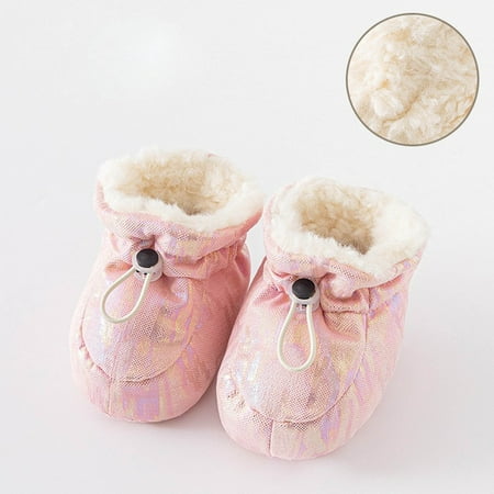 

Leutsin Toddler Boys Girls Color Reflective Socks Keep Warm Plush Kids Soft Non-slip Indoor Toddler Shoes Socks