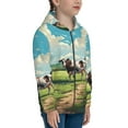 thumbnail image 5 of Kdxio Prairie Pasture Cow Pattern Kids Boys Girls Zip Up Hoodie 3D Printed Hooded Sweatshirt Hoody Coat with Pocket 7-12 Y-Medium, 5 of 6