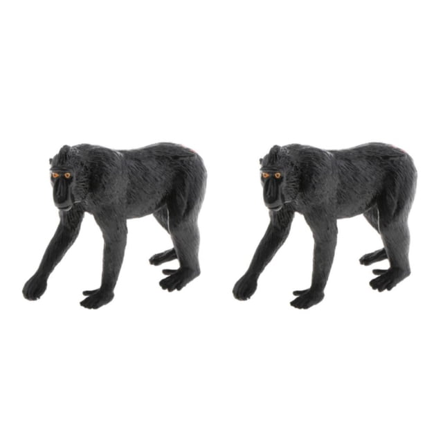 Vogacara de acción de modelo de Animal estático juguete para niños y adultos Macaca Nigra 2piezas macaca negra
