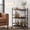 Black, variant on VASAGLE 3-Tier Bar Cart, Steel Serving Cart on Wheels with Wine Rack and Glass Holder, 25.4 x 12.6 x 33.7 Inches, Rustic Brown, Barnet Collection