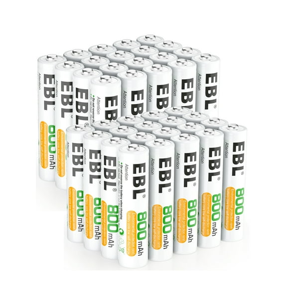 EBL Rechargeable AAA Batteries 800mAh (40 Pack), NiMH Triple a Batteries