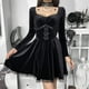 thumbnail image 4 of Vestido gótico de manga larga para mujer, vestido de noche Punk de retazos de encaje calado Fridja  nbo2880, 4 of 9