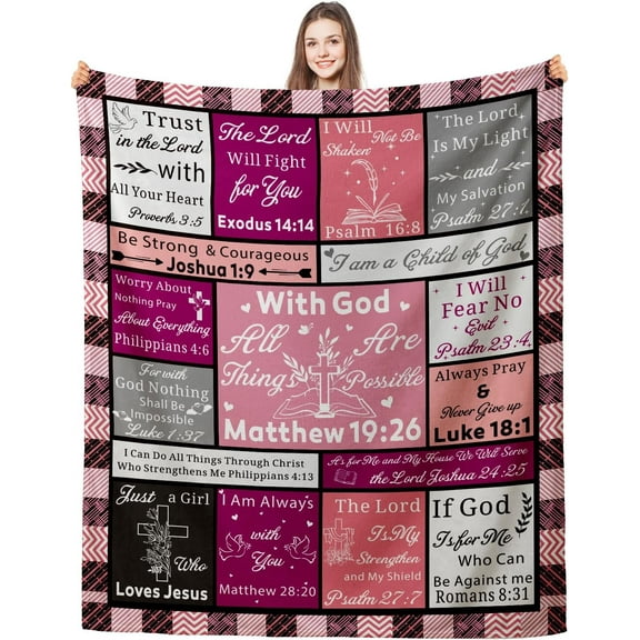 Christmas Christian Blankets for Women Faith, Baptism Gifts for Girl, Religious Blankets for Women, Christian Blanket 50x60, Faith Based Gifts, Spiritual Gifts for Women Girl, Bible Gifts for Her