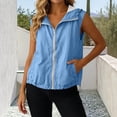thumbnail image 2 of Women's Sleeveless Hooded Vest with Pockets Zip Up Sun Protection UPF 50+ Lightweight Jacket Outdoor Wear for Casual Sports, 2 of 9