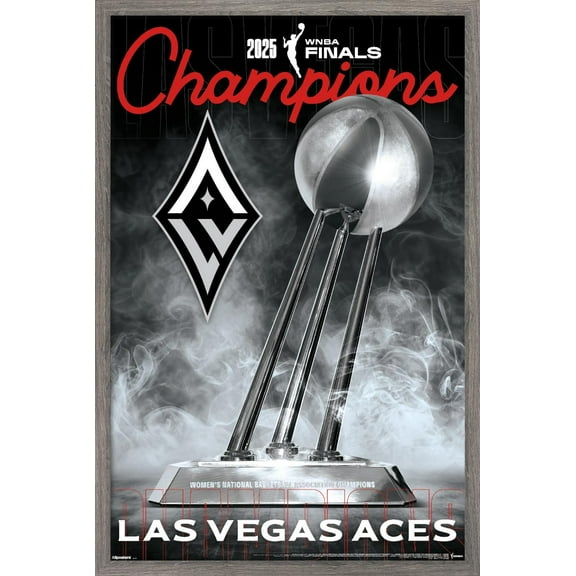 WNBA Las Vegas Aces - 2025 WNBA Finals Team Logo Wall Poster, 14.725" x 22.375" Framed