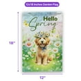 thumbnail image 5 of Goldendoodle Hello Spring Time Flower Floral Nature Garden Flag 12x18in Double Sided Doodle Dog Lover Gifts Idea Outdoor Decor - 02031, 5 of 5