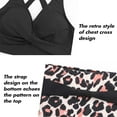 thumbnail image 4 of LAICAIW Womens Two Piece Swimsuits Wrap Front Bikini High Waisted Bottom Tummy Control Bathing Suits Vintage Print Swimwear, 4 of 7