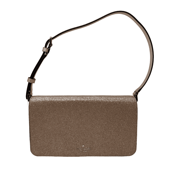 Kate Spade Smooth Glitter Tinsel Flap Shoulder Bag In Rose Gold KE595 $329
