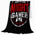 thumbnail image 2 of Certified Night Gamer Emblem, Festive Holiday Scene, Warm Flannel Blanket for Living Room and Reading Nook with Detailed Artwork, Art Lovers Christmas Gift, Festive Home Decor, 2 of 9