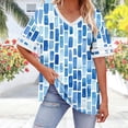 thumbnail image 4 of Bixock Maternity Tops Plus Size V Neck Short Sleeve Loose Pregnancy Blouse Casual Maternity Shirt Summer Maternity Clothes, 4 of 7