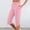 Pink#1, variant on Jesvior Women'S High Waisted Capri Pants Elastic Waist Casual Pull On Cropped Pants with Pockets for Summer Beach Lounge
