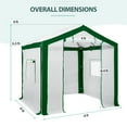 thumbnail image 4 of EAGLE PEAK 8 x 8ft Portable Walk-in Greenhouse with Roll-up Zipper Entry Door and 3 Large Roll-Up Screen Windows, Green/White, 4 of 10