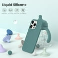 thumbnail image 3 of ORNARTO - Funda para iPhone 15 Pro de 6.1", silicona líquida de 3 capas, cubierta completa de gel suave, delgada y a prueba de golpes con forro de microfibra antiarañazos, color verde pino, 3 of 8