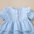 thumbnail image 5 of Xyant Toddler Baby Girl Summer Clothes Plaid Short Sleeve Shirts Dresses Tops Strawberry Denim Shorts Cute 2 Piece Outfits Set (Light Blue,2-3 Years), 5 of 7