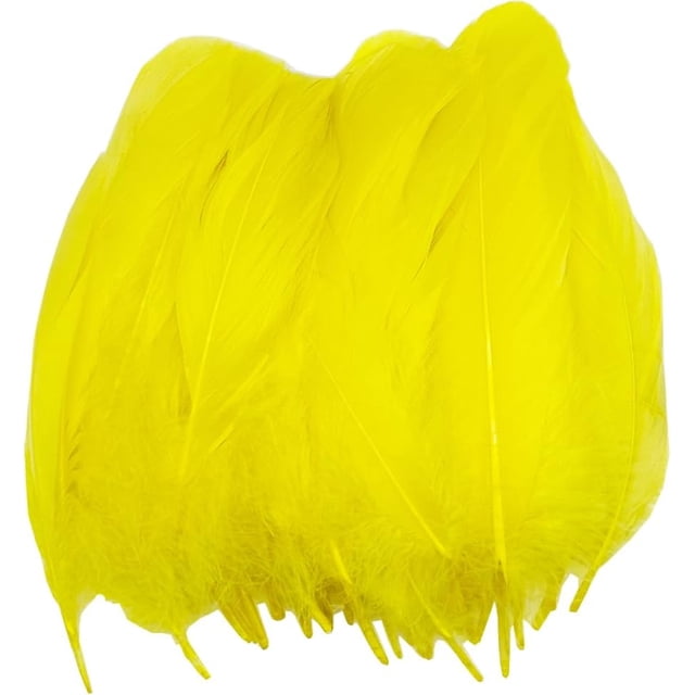 Plumas amarillas QUANZHOUTIANDI para manualidades 50 piezas de ganso naturales