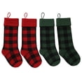 thumbnail image 5 of Christmas Stockings, 2 Pcs 18 inches Red and Black Buffalo Check Plaid with Burlap Stockings for Family Holiday Xmas Party Decorations Gift, 5 of 9