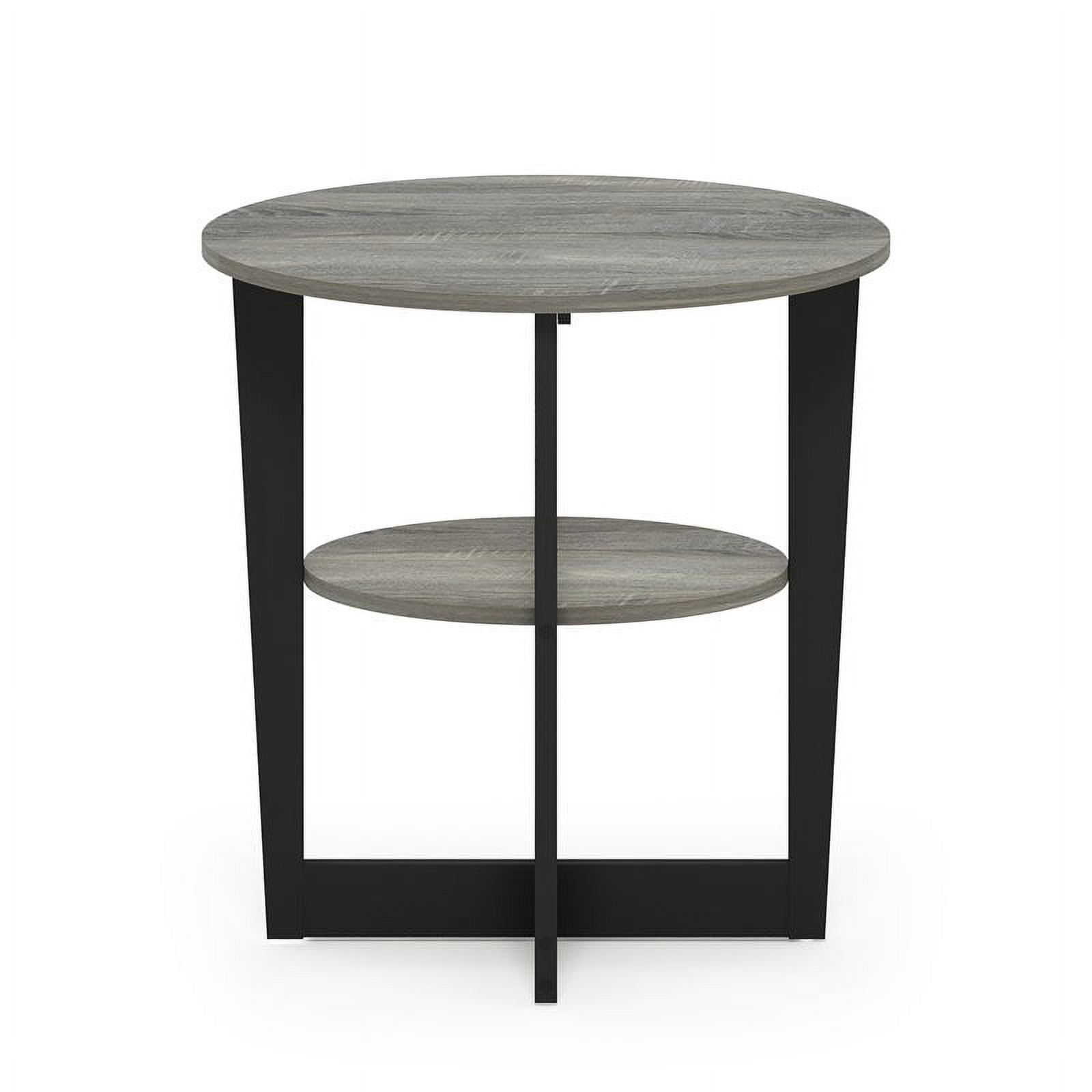 Furinno JAYA Oval End Table, French Oak Grey/Black