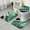 Teal Marble Gold-1, variant on Beige Gold Teal Splash Pattern Bathroom Rugs Sets 3 Piece,Toilet Cover Set,Absorbent Non Slip Bathroom Mats Sets with U-Shaped Contour Rug Toilet Rug Set