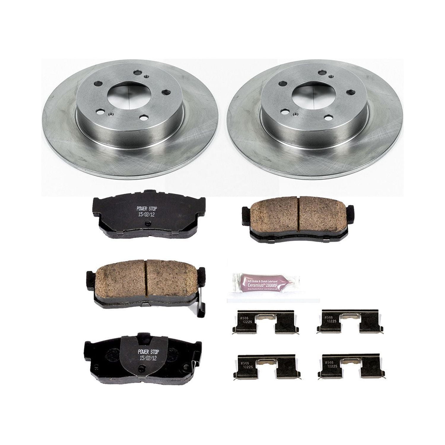 Power Stop Rear Stock Replacement Brake Pad and Rotor Kit KOE1168