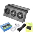 thumbnail image 2 of Ventilador solar portátil shamjiam purificador de aire recargable negro, 2 of 8