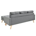 thumbnail image 6 of Shelby Collection Mid-Century Modern Polyester Upholstered Stationary Living Room Sectional with Reversible Chaise, Grey, 6 of 12