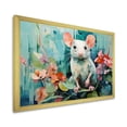 thumbnail image 2 of Designart "Curious Rat Amidst Green Blooms" Animals Framed Wall Art Decor - Modern Farmhouse Green Mouse Hallway Framed Wall Art Decor, 2 of 6