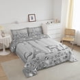 thumbnail image 2 of Paris Comforter Set Full Women,Glitter Eiffel Tower Bedding Set,Grey Gradient Diamond Duvet Insert,Girly Sequins Quilt Comforter with 2 Pillowcases Home Room Decor, 2 of 6