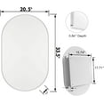 thumbnail image 3 of QMIT Oval Medicine Cabinet Mirror for Bathroom, Recessed Metal Framed Vanity Mirror with Storage, Wall Mount Medicine Cabinet with Adjustable Shelves, 20x34 Inch (White Oval), 3 of 6