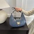 thumbnail image 3 of 8066 Bolso hombro tipo media para mujer PU y moderno con bolso hombro con cierre amor-PZ20231020006804 Azul, 3 of 8