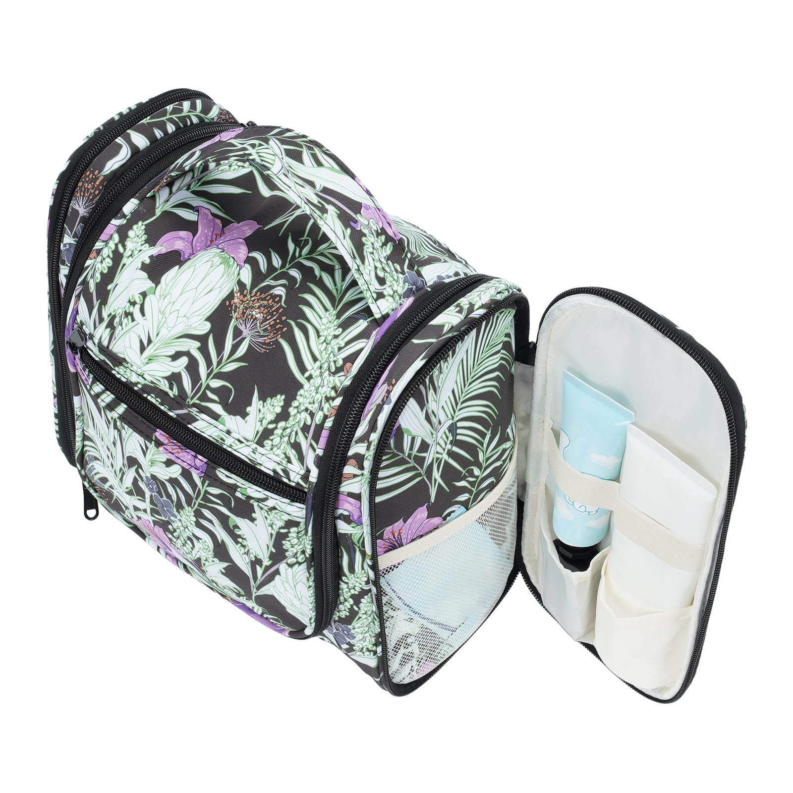 Narwey Large Hanging Toiletry Bag with Hook Makeup Cosmetic Organizer with Multiple Compartments Foldable for Men Women Travel Essentials