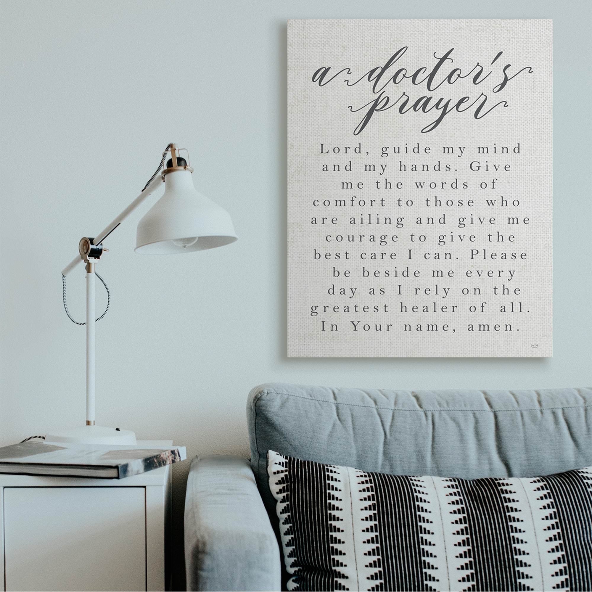 Stupell Industries A Doctor's Prayer Faith Based Office Motivation Canvas Wall Art by LUX + Me Designs
