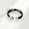 thumbnail image 4 of Mens Double-Band Black Braided Leather Bangle Bracelets Cremation Jewelry for Ashes Wristband Memorial Urn Bangle with Cross Charm, 4 of 7