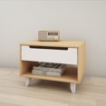 thumbnail image 4 of Nordik 1-Drawer Night Stand, White and Natural Maple, 4 of 5